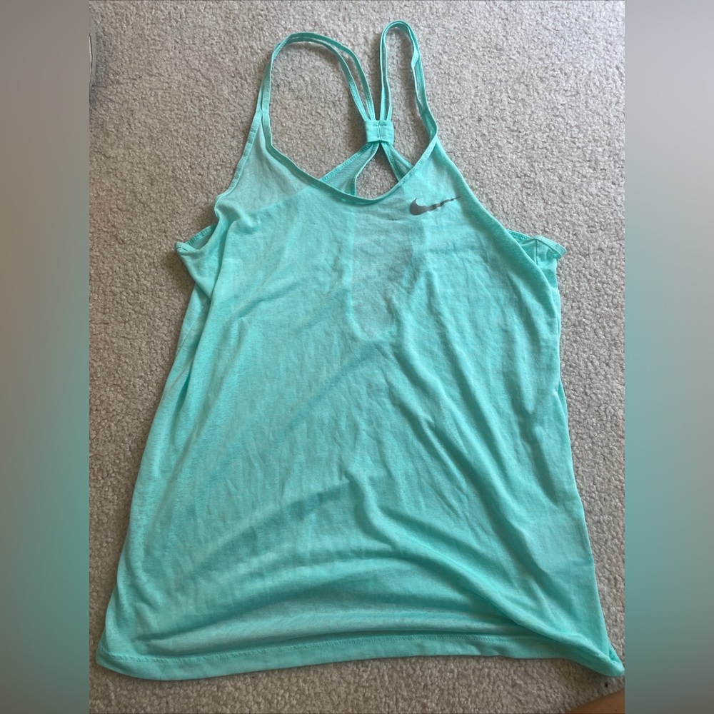 Nike strapy, racerback tank xs light weight teal running